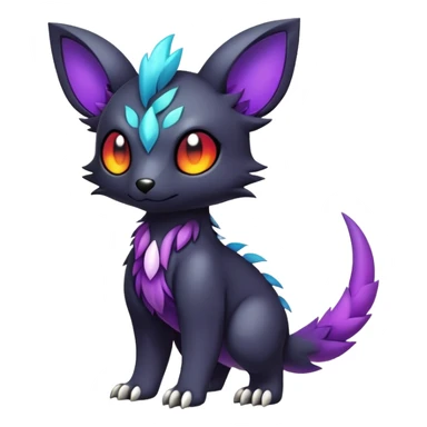 Cute cool colorful dark fantasy animal hybrid Fakemon full body sticker