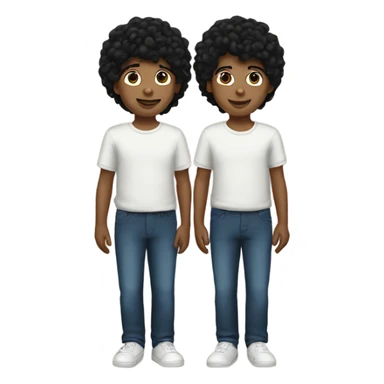Twin boys with black hair sticker