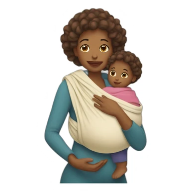 Babywearing mom with baby and wrap sticker
