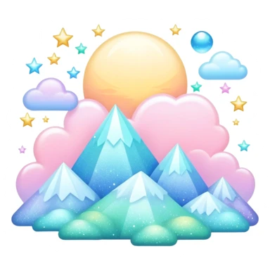 Pastel divine celestial glistening glossy sparkly shiny glittery scenery  sticker