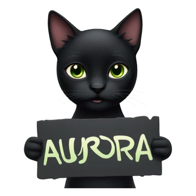 black cat with sign Aurora  sticker