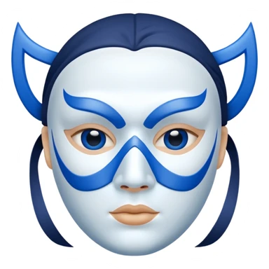 face with mask blue and white sticker