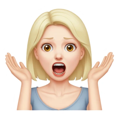 female with hands around neck screaming  sticker