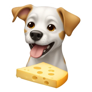Dog eating cheese  sticker