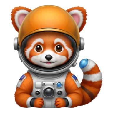 baby cute red panda in astronaut helmet sticker