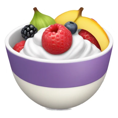 Yogurt bowl with fruit sticker