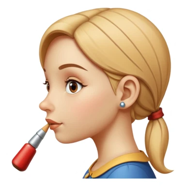 Girl with pinocchio effect, side view sticker