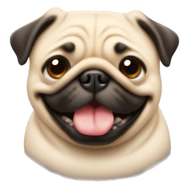 a happy fat pug sticker