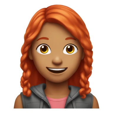 Red hair girl  having fun sticker