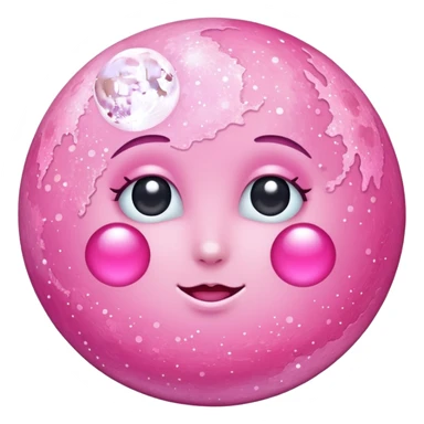 Pink sparkly moon sticker