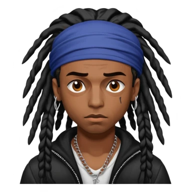 playboi carti vamp with durag and  dreads sticker