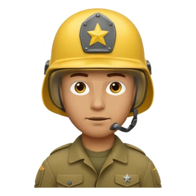 Soldier just face generic yellow with helmet no insignia sticker