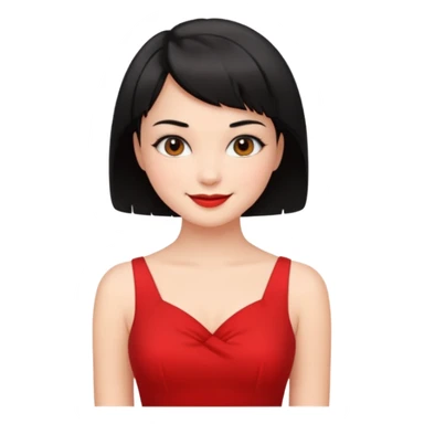 Chica con vestido rojo y pelo corto negro súper sexy sticker