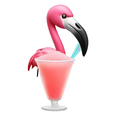 flamingo drinking a slushie sticker