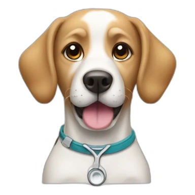 dog at veterinary exam table sticker