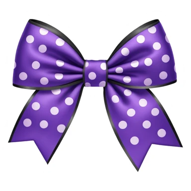 Black bow with purple polka dots sticker