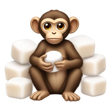 Rhesus money with marshmallow sticker