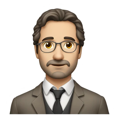 young russian history professor no facial hair with dark brown hair sticker