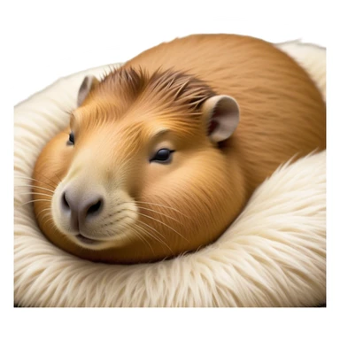 Meme-Worthy Cute Sleeping Capybara Portrait Emoji, Head resting peacefully with a contented smile, showcasing luxuriously soft, fluffy fur and a characteristic capybara head with a broad snout and small, gentle ears, with eyes gently closed in serene slumber, Simplified yet hilariously adorable features, highly detailed, glowing with a soft, drowsy natural light, high shine, relaxed and utterly lovable, stylized with an air of playful laziness, bright and heartwarming, soft glowing outline, capturing the essence of a sleeping capybara that feels destined to become the next viral sensation of adorable rest! sticker