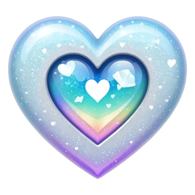 coração partido glitter branco sticker