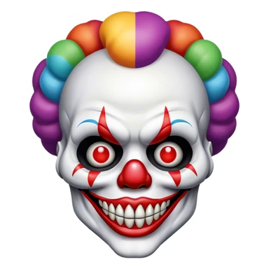 skull and clown inside sticker