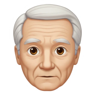 old guy, swept back white hair with no part sticker