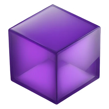 two purple cubes arranged diagonally in a large glass cube isometric view sticker