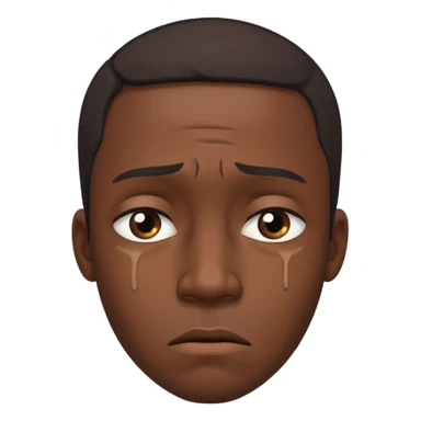black man having Pity - feeling of sorrow and compassion for another, looking sideways sticker