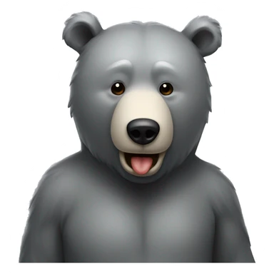 realistic-grey-bear-doing-air-kiss sticker