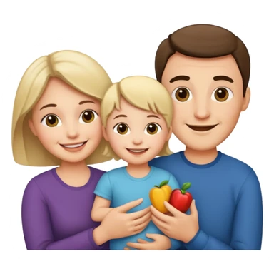 happy famly: mother, father and child sticker