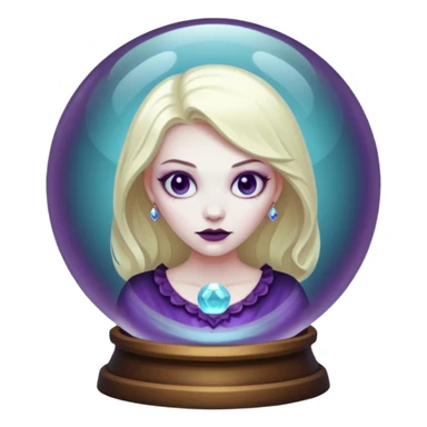 A Ghoulish Lady's head in a crystal ball sticker