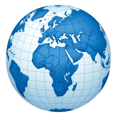 globe with blue meridians sticker