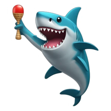 Shark dancing with maracas sticker