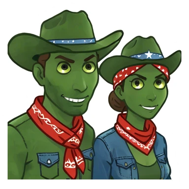 Cowboy Gothic Couple  sticker