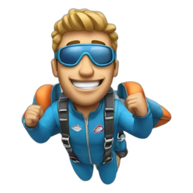 Men skydiving  sticker