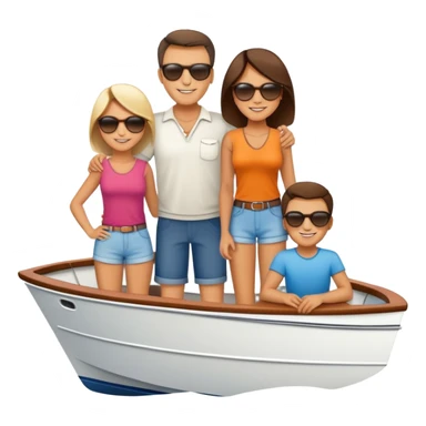 Family on a yacht sticker