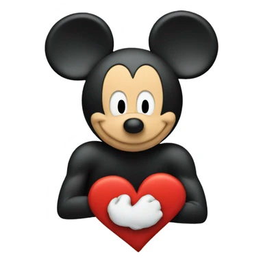 mickey mouse with a heart symbol sticker