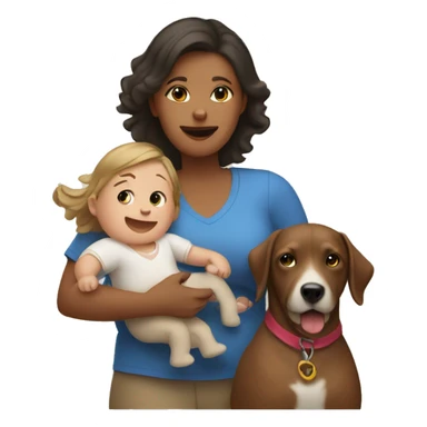 Mom with a baby and a dog sticker