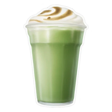 iced matcha latte with no whip cream  sticker