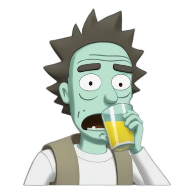 Rick Sanchez drinking sticker