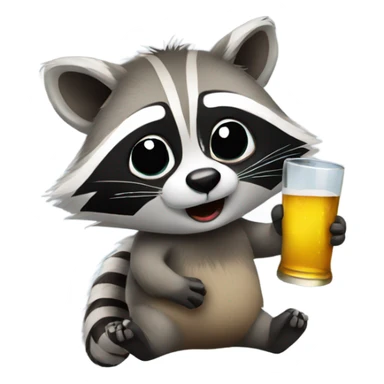 Drunk raccoon  sticker