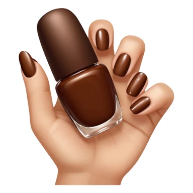 💅🏼 comme cet émoji, mais les ongles et le vernis en marron sticker