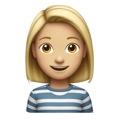 smiling girl in striped shirt sticker