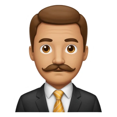 long mustached man with tie sticker