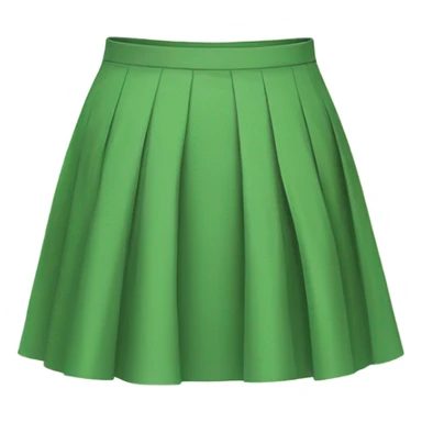 Realistic A-line high waisted green pleated skirt, isolated sticker