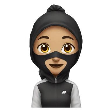 girl masked up in new balance clothes  sticker