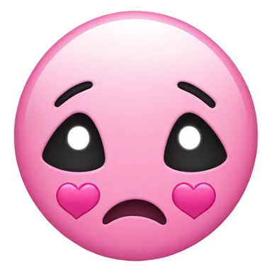 cute smiley sad face with pink hearts sticker