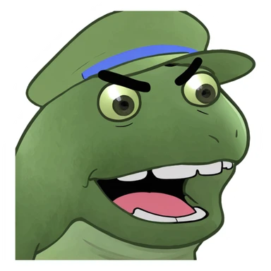 emoji for 'BRR BRR PATAPIM BRAINROT', wild eyes, open mouth, energetic, meme vibe sticker