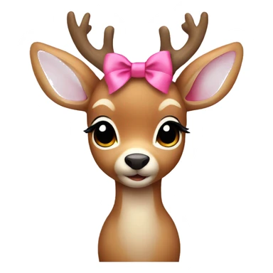 cute deer with a pink bow sticker