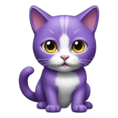 Purple small cat sell drugs sticker
